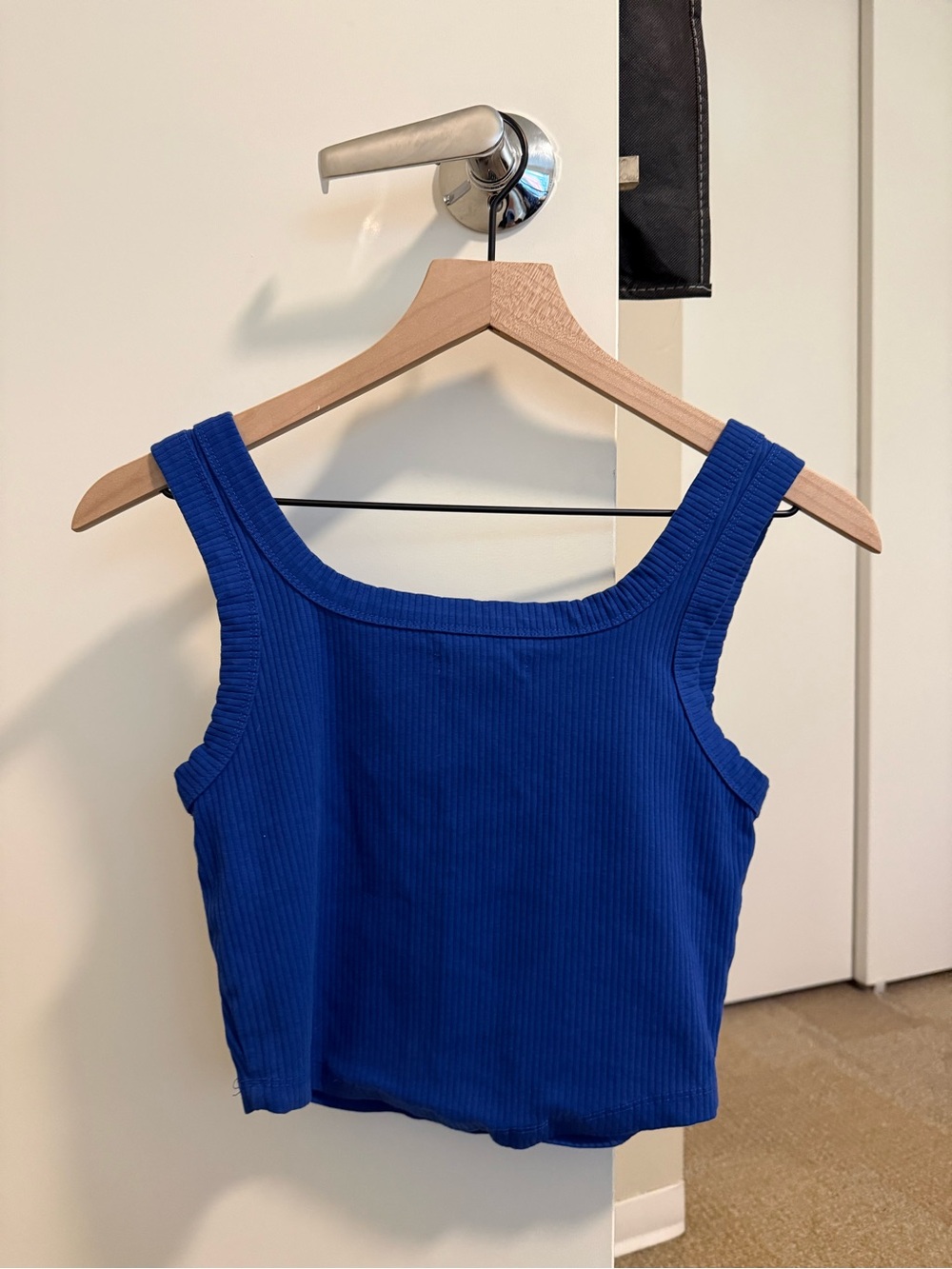 Madewell Cobalt Ribbed Square Tank - Picture 2 of 3
